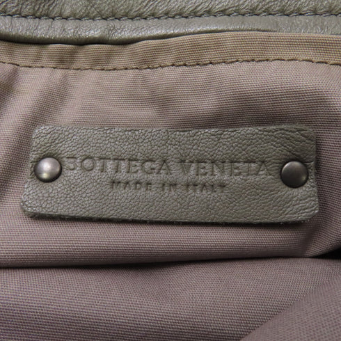 BOTTEGA VENETA BV Shoulder Bag Handbag Lambskin Leather Grey Gray