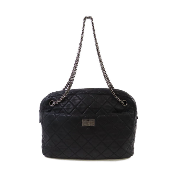 CHANEL Quilted SHW CC Chain Shoulder Bag Calfskin Leather Black v1