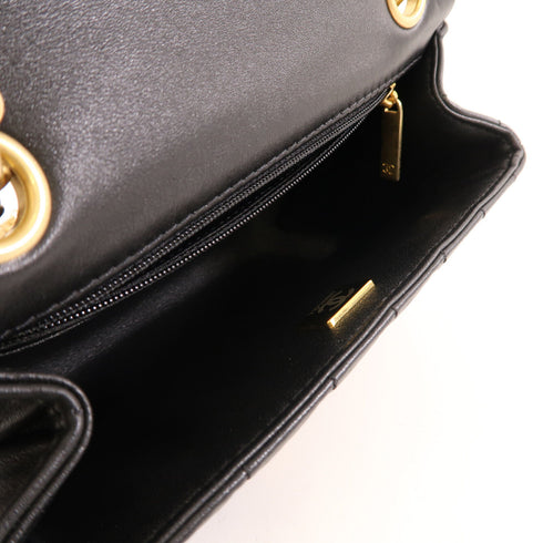 CHANEL CC GHW 2.55 Mini Chain Shoulder Bag Crossbody AS0874 Leather Black