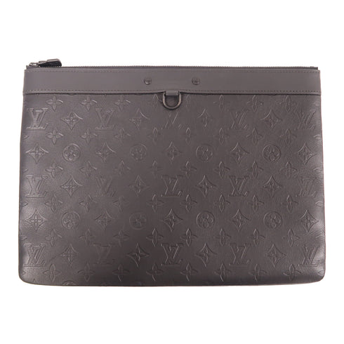LOUIS VUITTON LV Pochette Discovery Clutch Bag M62903 Monogram Shadow Black