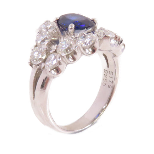 FINE JEWELRY 1.79ct Sapphire 2.50ct Diamond Ring PT900 Platinum US#7.5