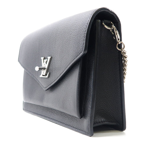 LOUIS VUITTON LV SHW Mylockme Chain Shoulder Bag M63471 Calfskin Leather Black