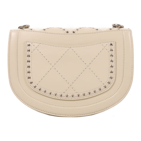 CHANEL CC SHW Chain Shoulder Bag Calfskin Leather White