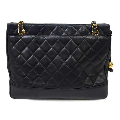 CHANEL CC Vintage Shoulder Bag Lambskin Leather Black