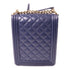 CHANEL CC GHW Le Boy Shoulder Bag Lambskin Leather Navy