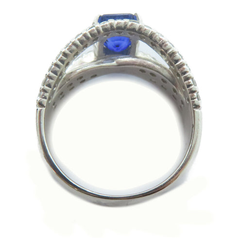 FINE JEWELRY 1.56ct Sapphire 0.7ct Diamond Ring PT900 Platinum US#5.75