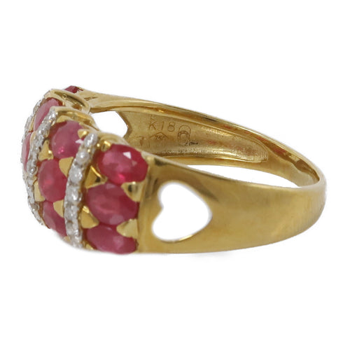 JEWELRY Ruby/Diamond Ring 18K Yellow Gold US#7