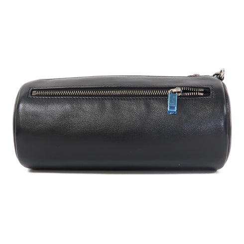 YVES SAINT LAURENT YSL SHW Clutch Bag Pouch Calfskin Leather Black