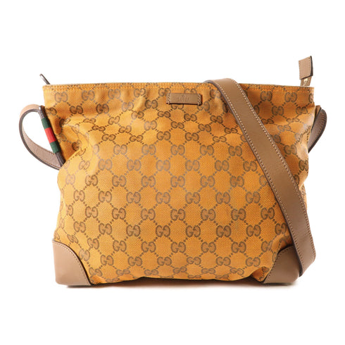 GUCCI GG GHW Messenger Bag Shoulder Bag 337598 Canvas Orange