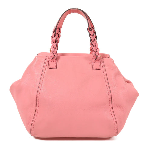 Tory Burch GHW 2 Way Shoulder Bag Calfskin Leather Pink