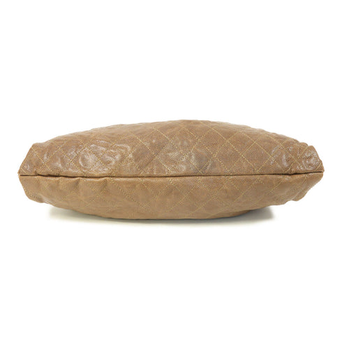 CHANEL Quilted CC SHW Chain Shoulder Bag Calfskin Leather Brown v1