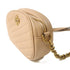 TORY BURCH GHW Kira Chevron Camera Shoulder Bag 152353 Calfskin Leather Beige