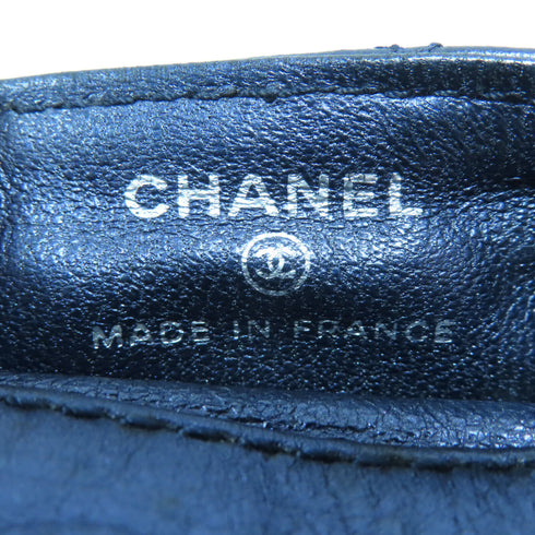 CHANEL Quilted CC SHW Chain Shoulder Bag Calfskin Leather Blue