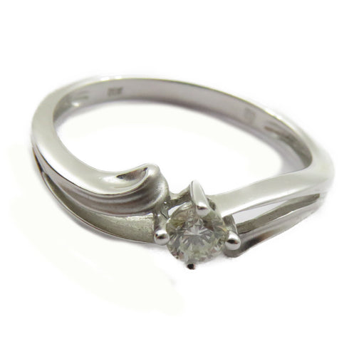 FINE JEWELRY 0.18ct Diamond Ring 18K White Gold US#5.25