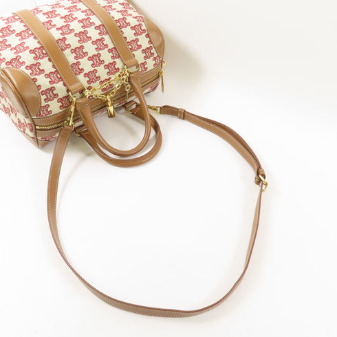 CELINE GHW 2 Way Shoulder Bag Canvas