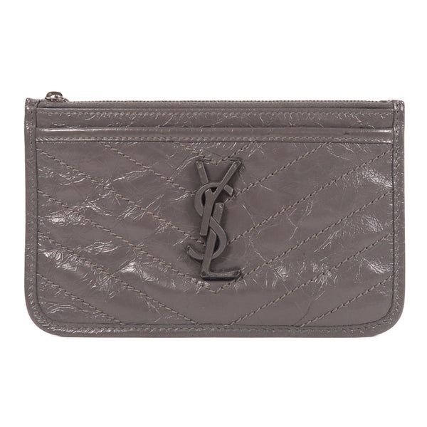 YVES SAINT LAURENT YSL Niki Bill Clutch Bag Pouch Grey