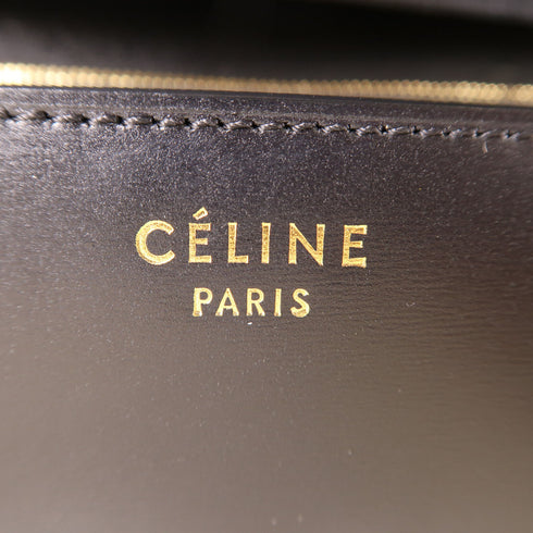 CELINE GHW Classic Box Shoulder Bag Calfskin Leather Black