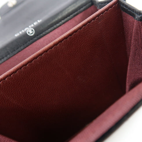 CHANEL CC SHW Card Case Lambskin Leather