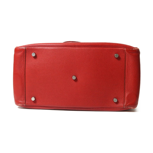 HERMES PHW Lindy 34 2Way Shoulder Bag Taurillon Clemence 54 Rough Garance Red