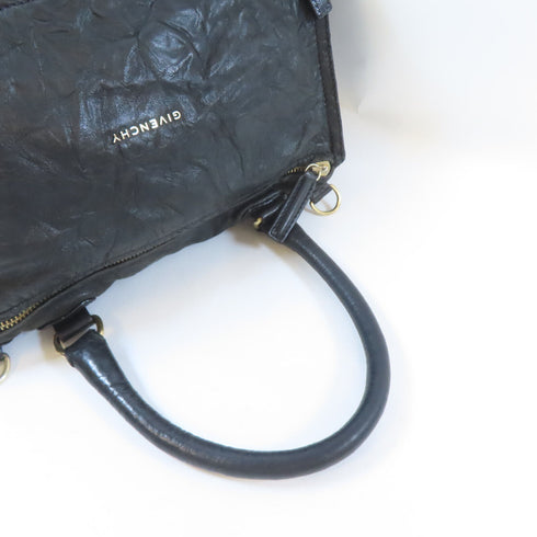 GIVENCHY GHW Pandora Large Bag 2 Way Shoulder Handbag Leather Black