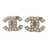 CHANEL CC Earrings Accessories Metal PVC Gold White v1