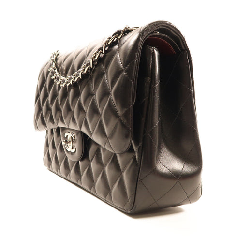 CHANEL CC GHW Large Classic Chain Shoulder Bag Lambskin Leather