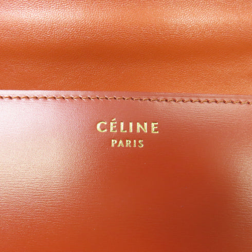 CELINE GHW Classic Box Shoulder Bag Calfskin Leather Brown v1