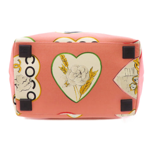 CHANEL CC SHW Tote Shoulder Bag Canvas Pink