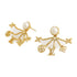 LOUIS VUITTON LV Cruiser Earrings M00601 Metal PVC Gold Tone Color White