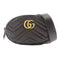 GUCCI GG GHW GG Marmont Waist Bag 476434 Calfskin Leather Black