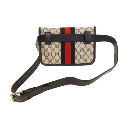 GUCCI GG SHW Ophidia GG Waist Bag 674081 Coated Canvas Black