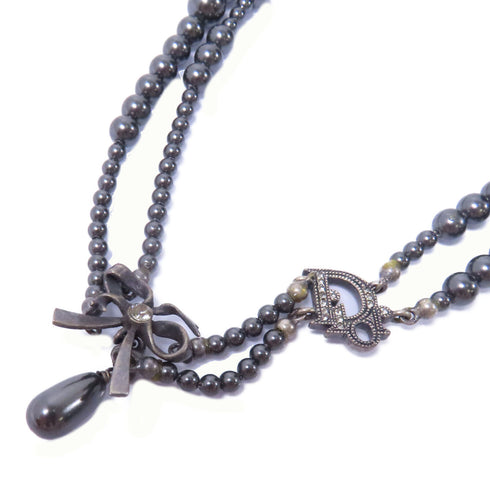 Christian Dior CD Necklace Accessories Metal PVC Grey