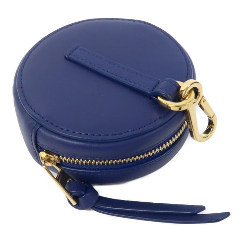 LOEWE GHW Inflated Anagram Cookie Coin Case Purse Calfskin Leather Blue