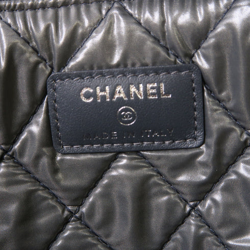 CHANEL CC SHW Clutch Handbag Denim Grey