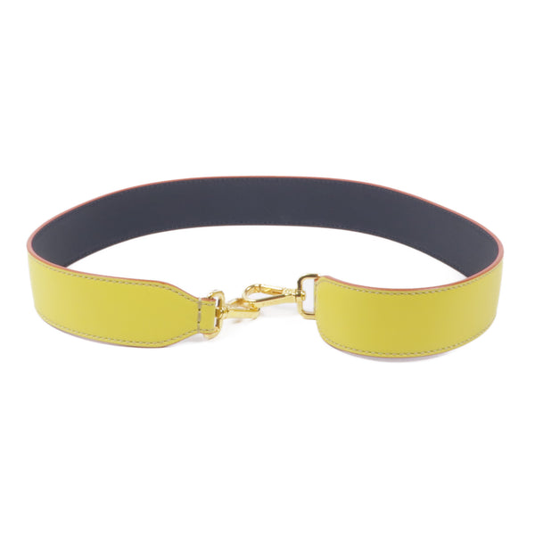 FENDI GHW Shoulder Strap Calfskin Leather Yellow