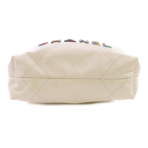 CHANEL Quilted CC Chanel 22 Hand Shoulder Bag Calfskin Leather CP3554HJ White