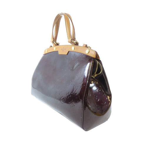 LOUIS VUITTON LV GHW Brea MM 2 Way Shoulder Bag M91619 Monogram Vernis Wine Red