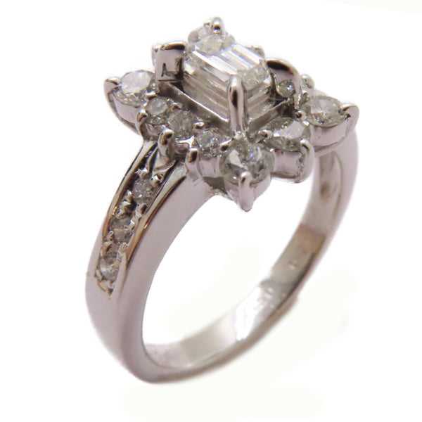 FINE JEWELRY 0.5ct Diamond 0.2ct Diamond Ring 18K White Gold US#5.25