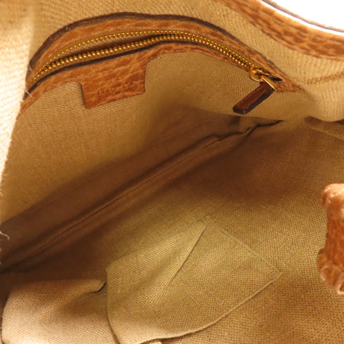 GUCCI GG GHW Jackie Bamboo 2 Way Shoulder Bag Handbag 219725 Leather Brown