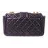 CHANEL Quilted CC GHW Chain Shoulder Bag Lambskin Leather Black v9