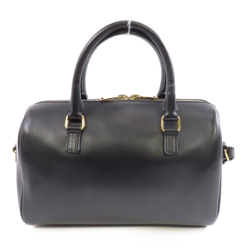 SAINT LAURENT YSL GHW 2way Shoulder Bag Calfskin Leather Black