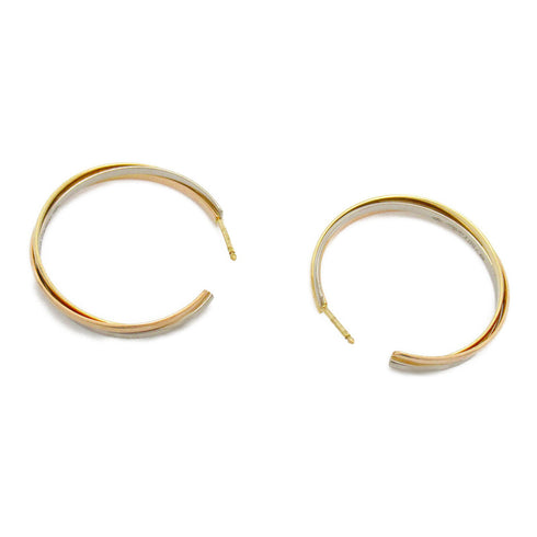 CARTIER Trinity Earrings 18K Yellow White Pink Gold 10.3g