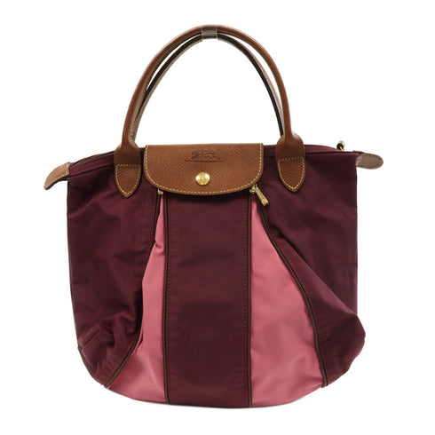 Longchamp GHW Hand Bag Nylon Purple/Pink