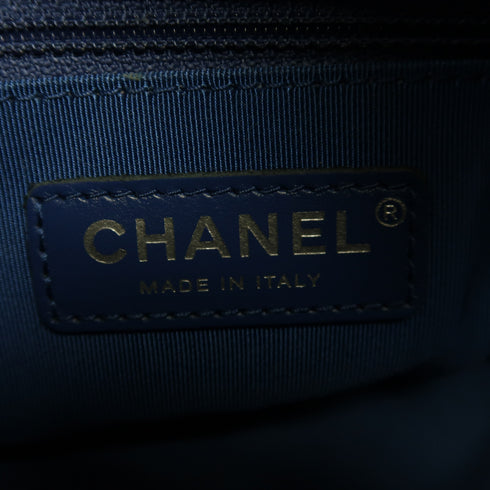 CHANEL Quilted CC GHW/SHW Gabrielle Small Chain Shoulder Bag Calfskin Blue