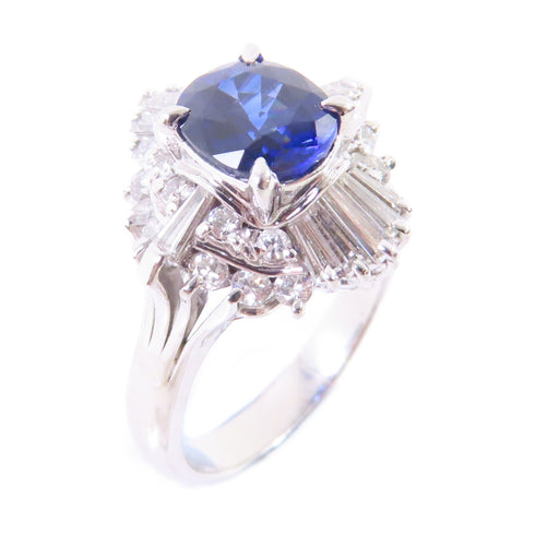 FINE JEWELRY 1.56ct Sapphire 0.75ct Diamond Ring US#5.5 PT900 Platinum