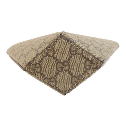 GUCCI GG GHW Chain Shoulder Bag PVC Coated Canvas Brown/Red