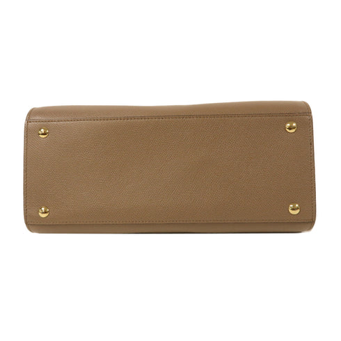 Salvatore Ferragamo GHW 2 Way Shoulder Bag Handbag Calfskin Leather Brown