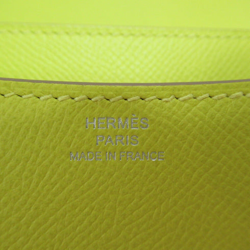HERMES PHW Mini Constance 18 Shoulder Crossbody Bag Epsom Leather Lime Yellow