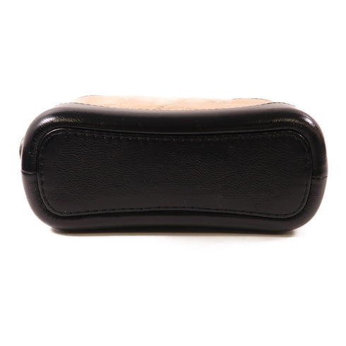 CHANEL CC Gabrielle Small Chain Shoulder Bag Calfskin Leather Black/Beige