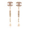 CHANEL CC Earrings Metal/PVC White/Gold